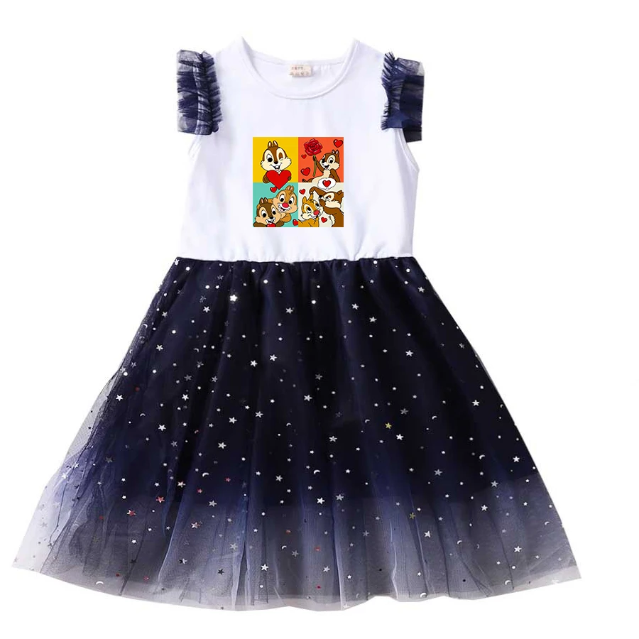 Disney Funny Chip n Dale Summer Kids Dresses for Girls Kids Short Sleeve Princess Dress Children's Prom Mesh Dresses
Disney Funny Chip n Dale Summer Kids Dresses for Girls Kids Short Sleeve Princess Dress Children's Prom Mesh Dresses