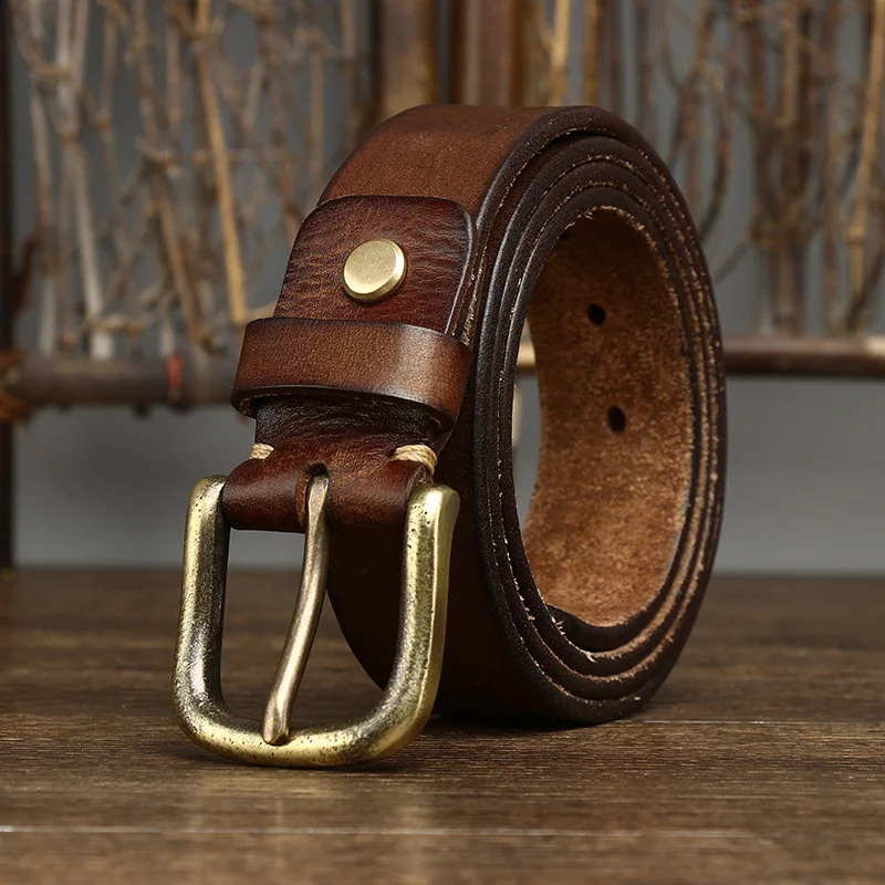 3.3CM Thick Cowhide Copper Buckle Genuine Leather Casual Jeans Belt Men High Quality Retro Luxury Male Strap Cintos
3.3CM Thick Cowhide Copper Buckle Genuine Leather Casual Jeans Belt Men High Quality Retro Luxury Male Strap Cintos