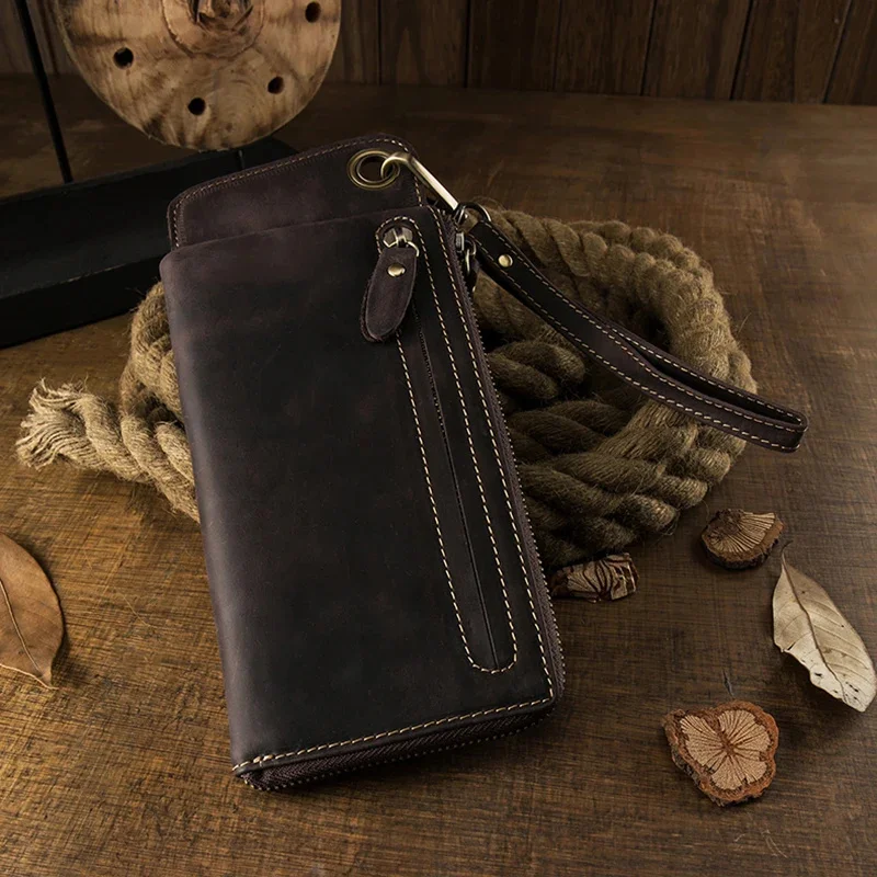 Men's Retro Crazy Horse Leather Long Wallet Genuine Money Purse Multi-function Card Holder Handmade Coin Pocket Bag
Men's Retro Crazy Horse Leather Long Wallet Genuine Money Purse Multi-function Card Holder Handmade Coin Pocket Bag