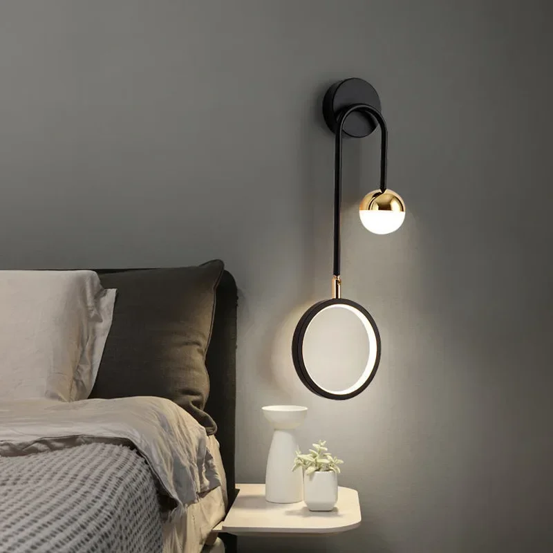 

Современная светодиодная интерьерная настенная проекционная панель круглый шар фон настенная лампа коридор гостиная скандинавский креативный светильник