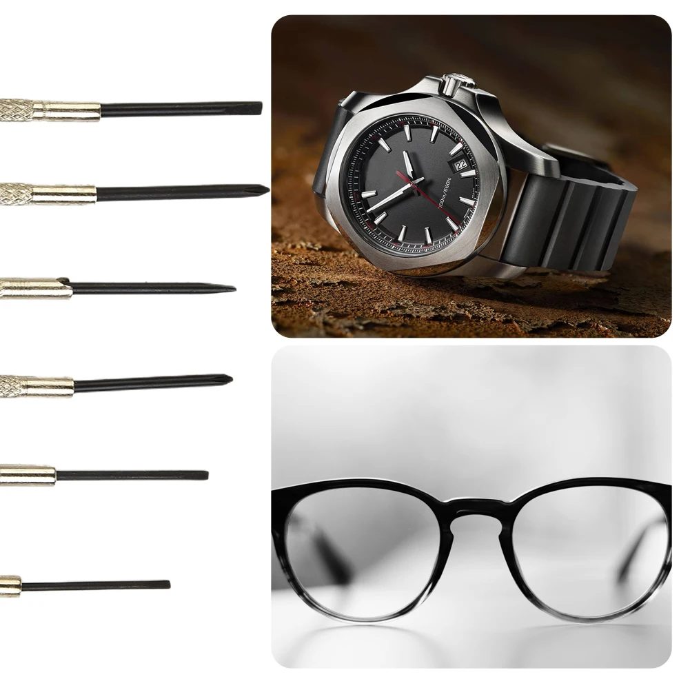 6 Pcs Precision Screwdriver Cross 1.2/1.4/1.6/1.8mm Slotted Head Set For Watch Jewelry Glasses Electronic Repairing Manual Tools
6 Pcs Precision Screwdriver Cross 1.2/1.4/1.6/1.8mm Slotted Head Set For Watch Jewelry Glasses Electronic Repairing Manual Tools