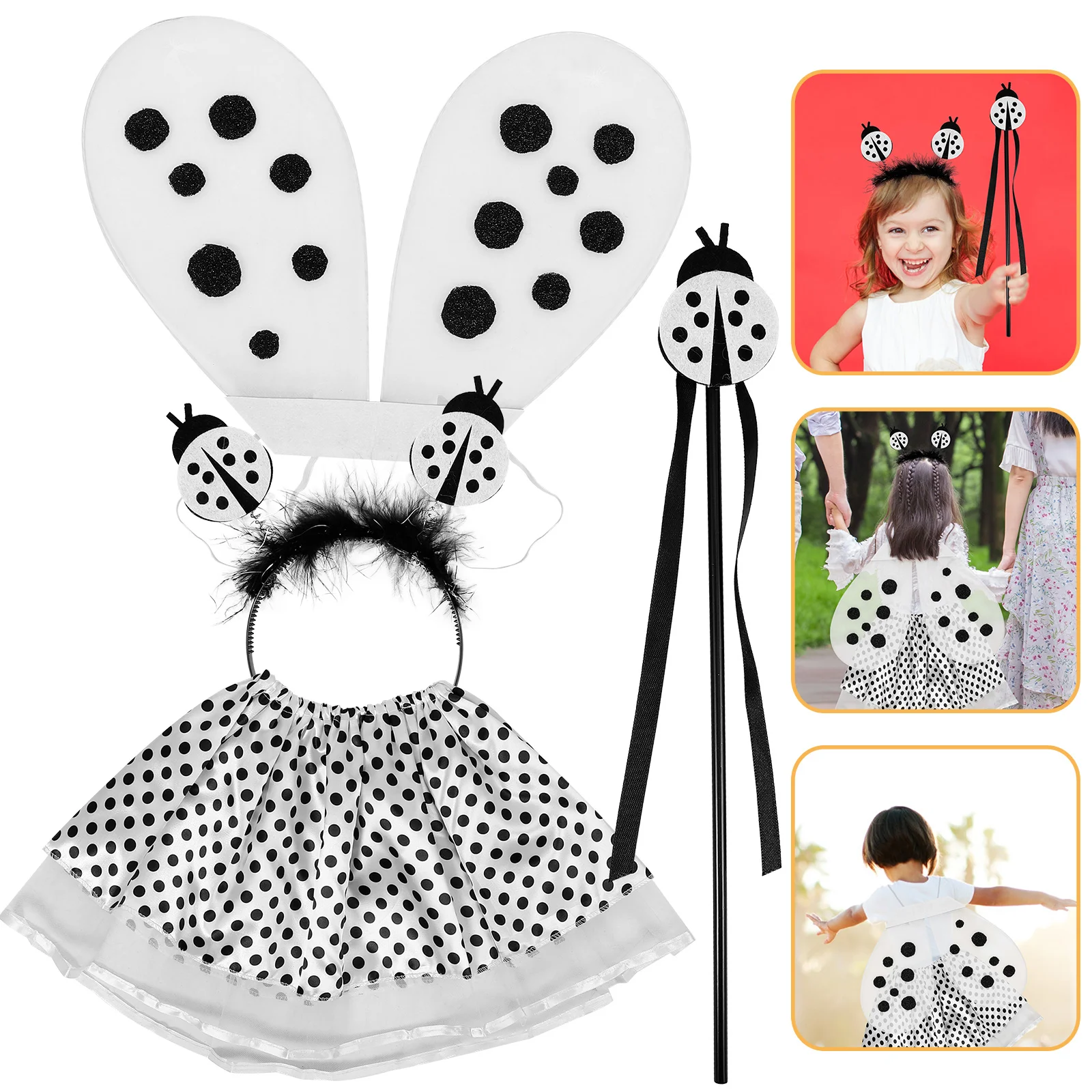 Ladybug Party Wear Costume for Kids Cosplay Prop Halloween Boy Black White Ladybird Wing Fabric Wings Supplies Child Decorative
Ladybug Party Wear Costume for Kids Cosplay Prop Halloween Boy Black White Ladybird Wing Fabric Wings Supplies Child Decorative