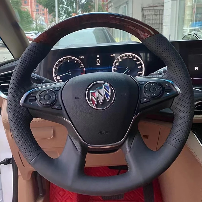 Customized leather hand sewn steering wheel cover For BUICK LaCrosse Excelle GT Verano Encore Regal car interior accessories
Customized leather hand sewn steering wheel cover For BUICK LaCrosse Excelle GT Verano Encore Regal car interior accessories