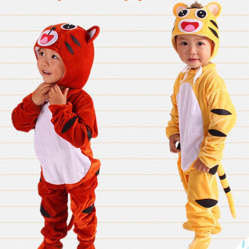 

New children's tiger costume Halloween animal costume tiger cos party kindergarten parent-child activity costume