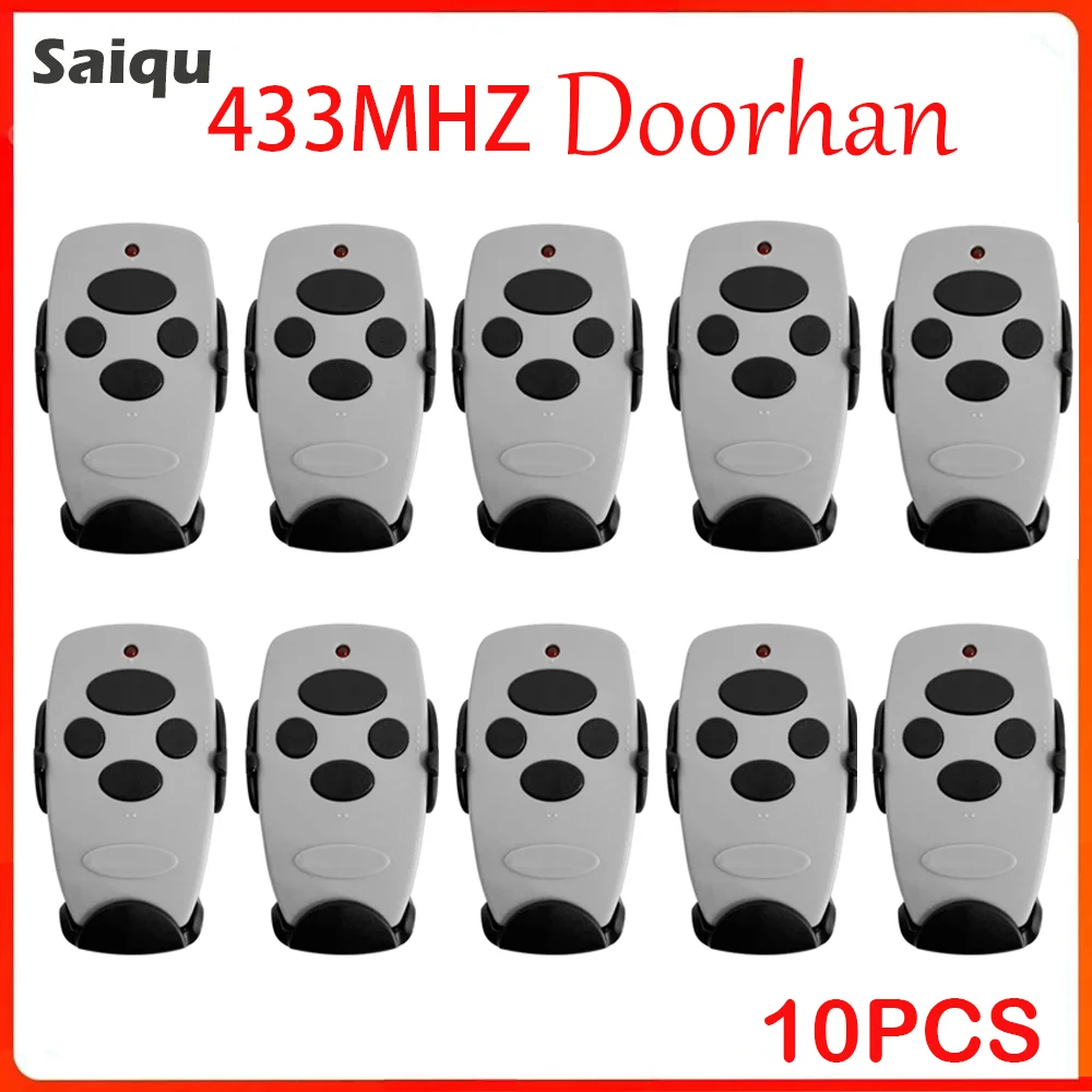 

DOORHAN TRANSMITTER 4 Button Black Key Fob 10PCS Gate Control 433MHz Garage Remote Control Key Fob For Gates and Barriers