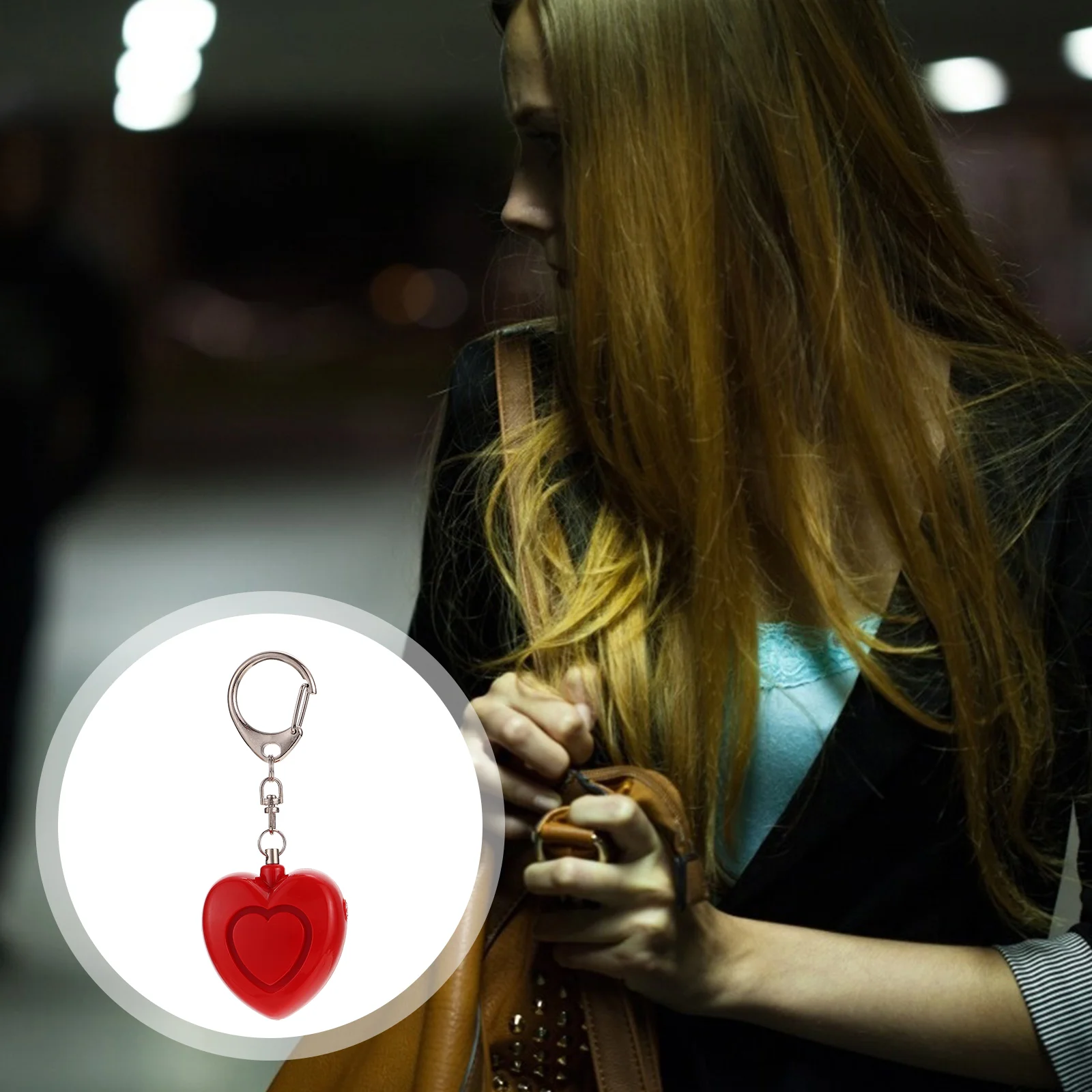 

Anti Wolf Siren Personal Alarm Keychain Heart-shaped Alarms for Women Safety Plastic