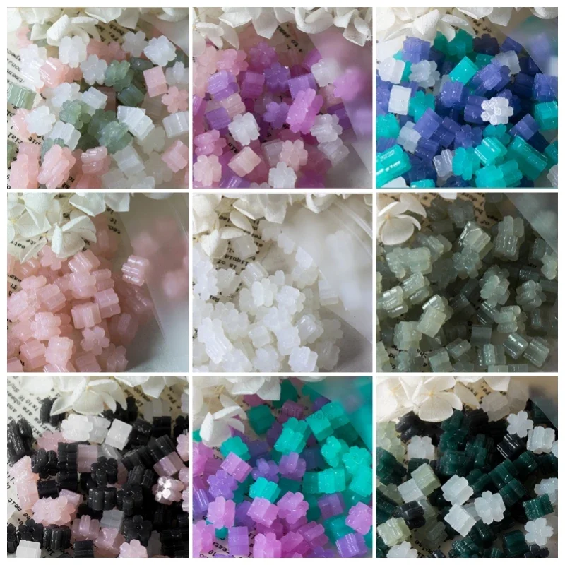 

60pcs Mixed Color Sakura Wax Seal Stamp Beads Jade Texture Translucent DIY Envelope Wedding Invitation Stamps Making Tools