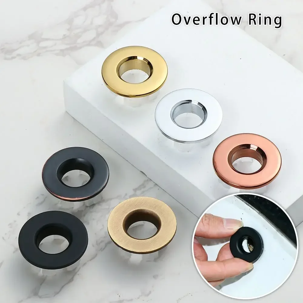 

Useful Tub Drain Stopper Bathroom Round Ring Overflow Covers Basin Insert Replacement Trim Ring Cap Sink Hole Cover Fixture New