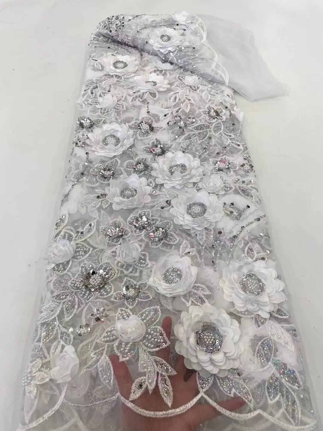 African Lace Fabric 2022 Pink High Quality Lace Sequins French Net Lace Tulle Mesh Fabrics Pure White 3D Lace Wedding Fabrics 
African Lace Fabric 2022 Pink High Quality Lace Sequins French Net Lace Tulle Mesh Fabrics Pure White 3D Lace Wedding Fabrics
