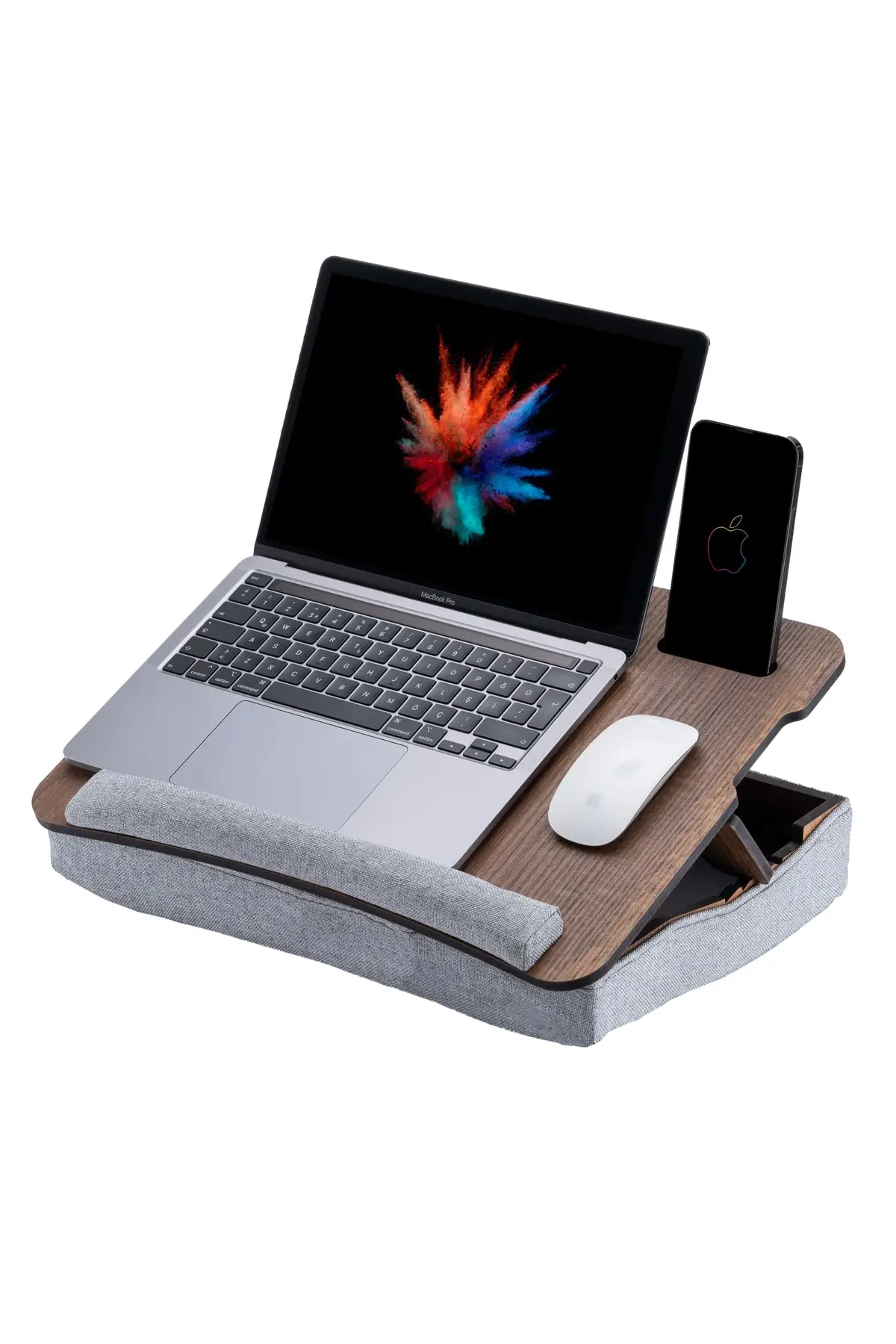 Cushioned Tilt Adjustable 13" and 15.6" Laptop Stand Portable Table with Phone Compartment
Cushioned Tilt Adjustable 13" and 15.6" Laptop Stand Portable Table with Phone Compartment