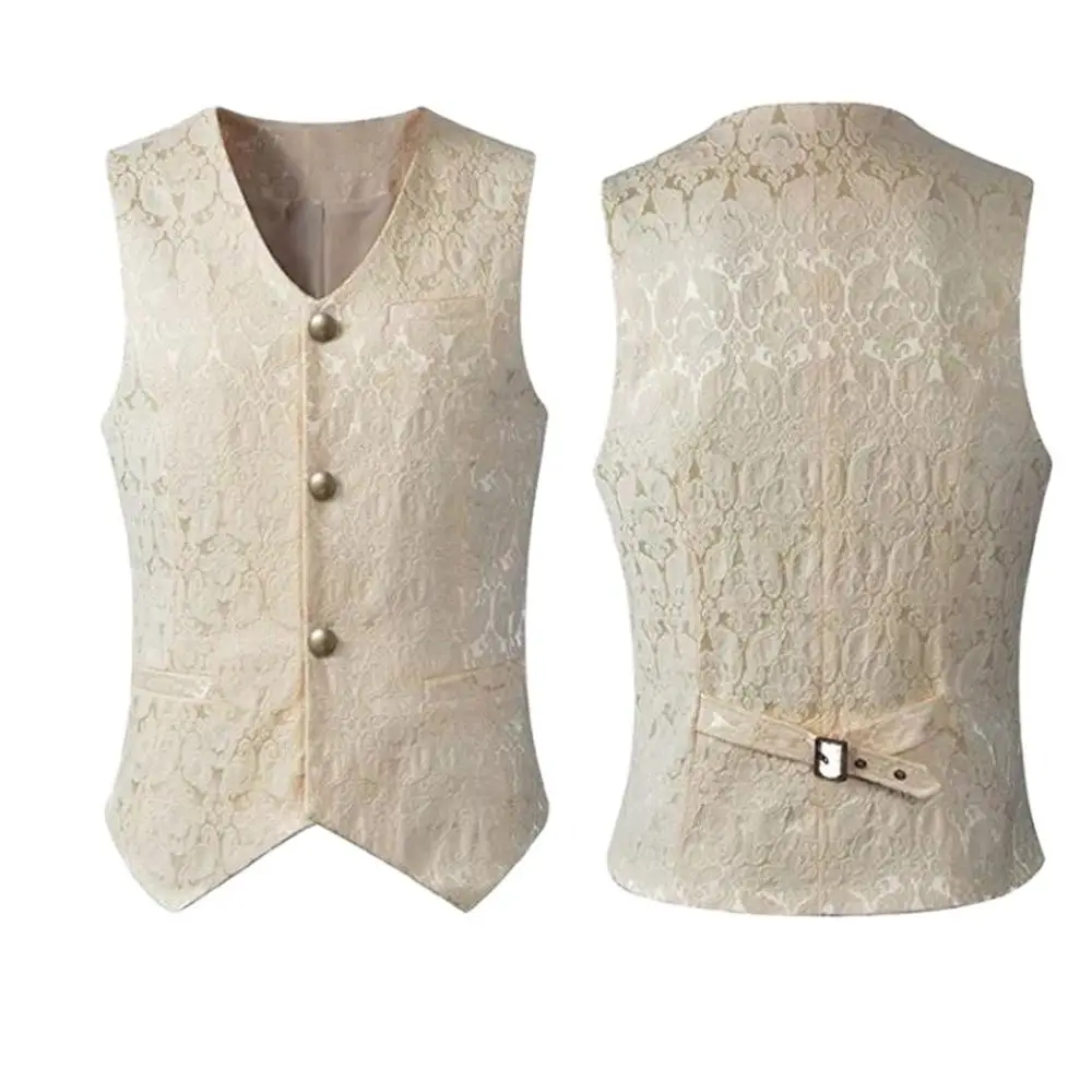 Мужской Жаккардовый жилет, черный жилет в стиле эпохи Возрождения, куртка в стиле стимпанк, однобортный деловой строгий жилет для костюма
Мужской Жаккардовый жилет, черный жилет в стиле эпохи Возрождения, куртка в стиле стимпанк, однобортный деловой строгий жилет для костюма