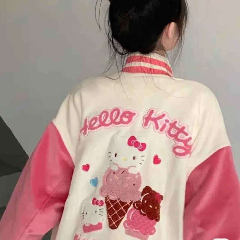 Бейсбольная Униформа Sanrios Hello Kitty Y2K, зимняя плюшевая бейсбольная Униформа с вышивкой, универсальная куртка для студентов и колледжа
Бейсбольная Униформа Sanrios Hello Kitty Y2K, зимняя плюшевая бейсбольная Униформа с вышивкой, универсальная куртка для студентов и колледжа