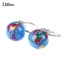 2Pcs Newest Globe Keychain Handmade World Map Planet Earth Geography Key Chain Glass Dome Keychains