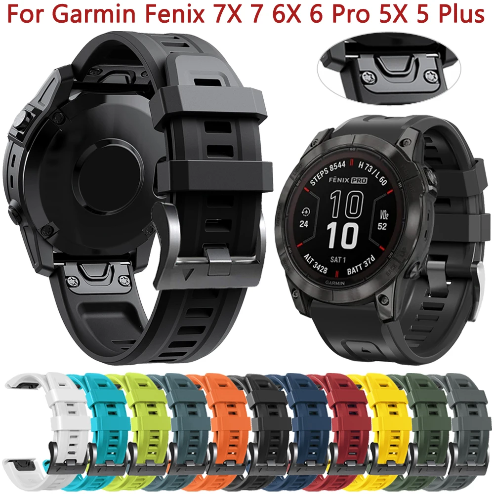 

Silicone Bands For Garmin Fenix 7X 7 6X 6 Pro 5X 5 Plus 945 Strap 26mm 22mm Epix Gen Enduro 2 Tactix Quickfit Bracelet Watchband