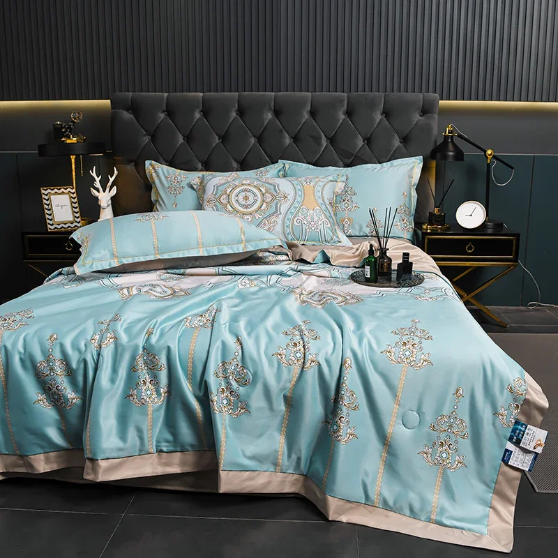 European classic high-quality cool tencel washed summer quilt 4Pcs set universal all seasons hotel double-bed not include cover
European classic high-quality cool tencel washed summer quilt 4Pcs set universal all seasons hotel double-bed not include cover