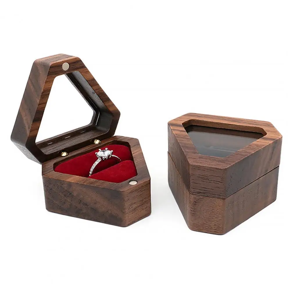 Jewelry Storage Box Finish Velvet Foam Triangle Shape Single Slot Wooden Engagement Ring Box Rustic Storage Jewelry Container
Jewelry Storage Box Finish Velvet Foam Triangle Shape Single Slot Wooden Engagement Ring Box Rustic Storage Jewelry Container
