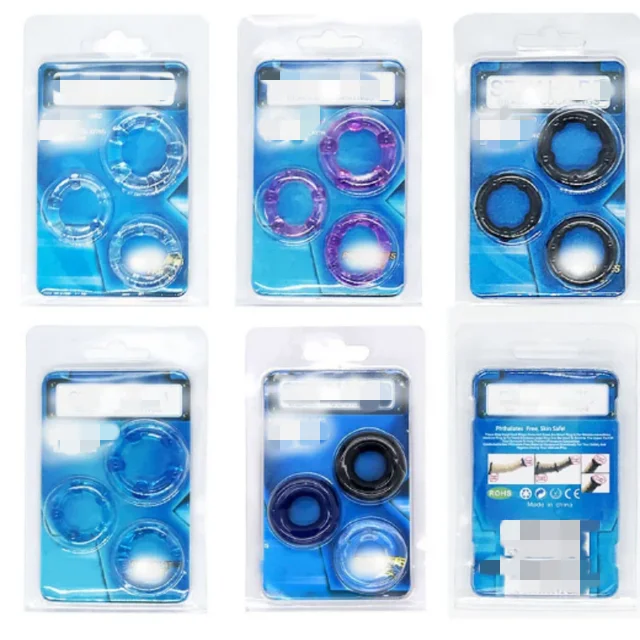 Anneaux de Pénis en Silicone pour Homme, Fournitures pour Adultes, Retard d'Éjaculation Masculine, en Caoutchouc, Bondage Durable, Érection, Jouets Sexuels, 3 Pièces/Ensemble 1