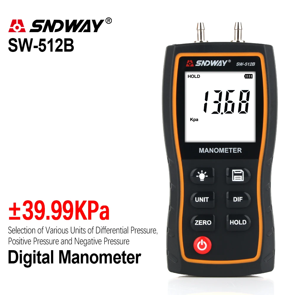 

SNDWAY Pressure Gauges Digital Manometer Air Pressure Gauge SW-512 Pressure Gauges Differential Natural Gas Pressure Gauge Meter