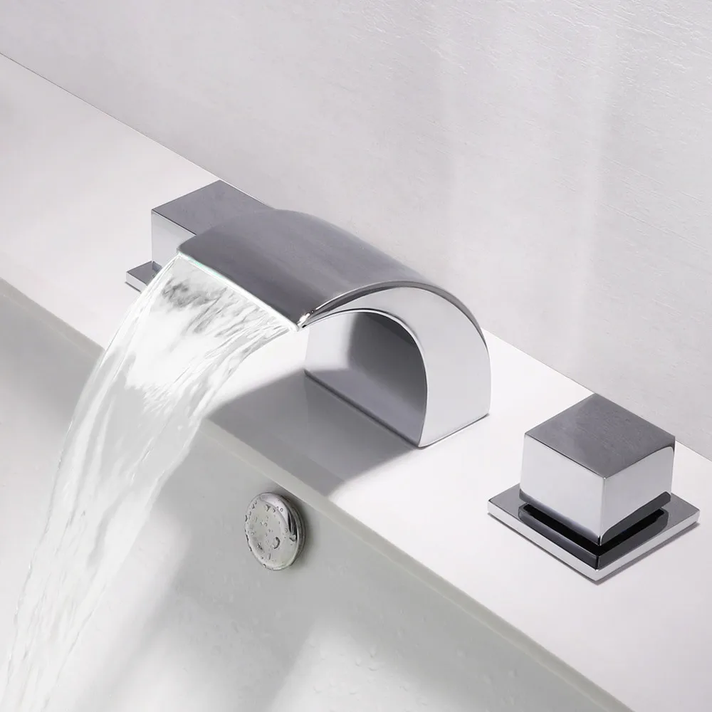 Good Quality Luxury Brass Bathroom sink faucet 3 Holes 2 Handles Basin mixer Tap Cold hot water Bathroom waterfall faucet
Good Quality Luxury Brass Bathroom sink faucet 3 Holes 2 Handles Basin mixer Tap Cold hot water Bathroom waterfall faucet