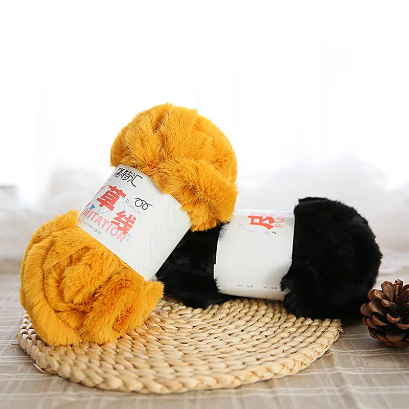 

Faux Fur Thread for Hand Knitting, Mink Wool, Cashmere Yarn for DIY, Crochet Sweater Thread, Coat Line, 3x100g/Roll