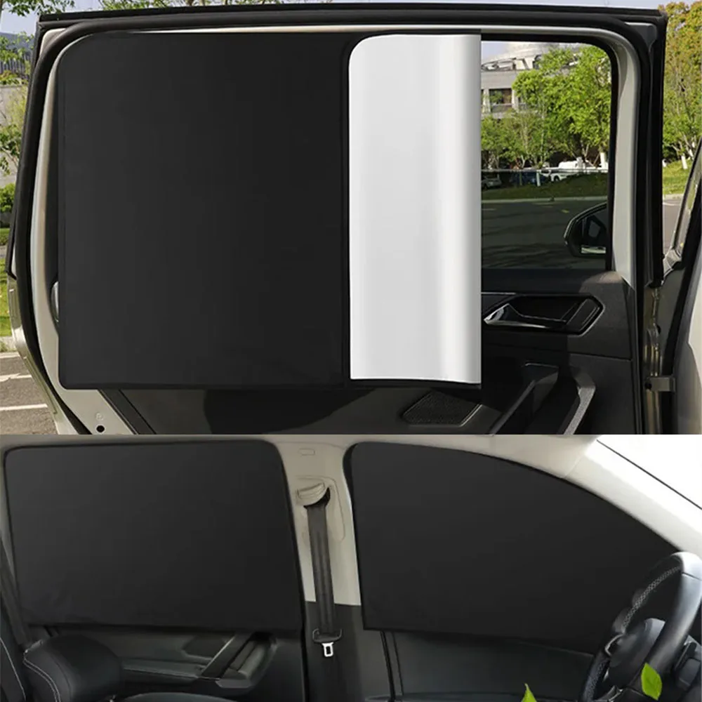 

Магнитные автомобильные аксессуары, 2 шт., шторы для защиты от солнца в автомобиле, летние солнцезащитные оттенки, УФ отражение, переднее/заднее окно