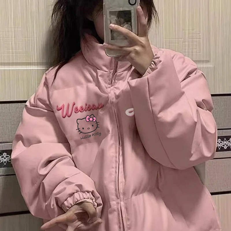 Cartoon Hello Kitty Kawaii Pu Leather Cotton Jacket Cute Thickened Warm Cotton Coat Jacket Loose-Fitting Versatile for Girl Gift
Cartoon Hello Kitty Kawaii Pu Leather Cotton Jacket Cute Thickened Warm Cotton Coat Jacket Loose-Fitting Versatile for Girl Gift