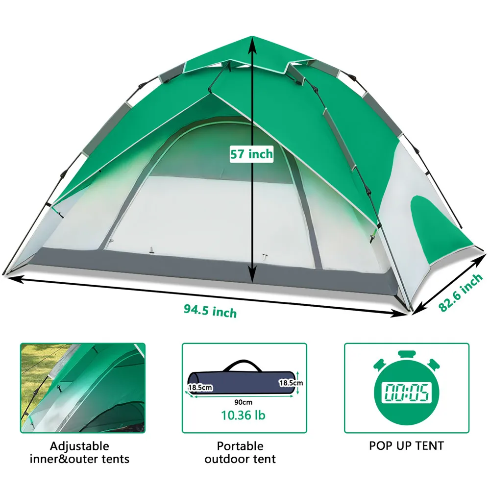 4 Person Automatic Family Camping Tents Outdoor Instant Setup Tent 4 Season Windproof Waterproof Ultralight Portable Pop up Tent
4 Person Automatic Family Camping Tents Outdoor Instant Setup Tent 4 Season Windproof Waterproof Ultralight Portable Pop up Tent
