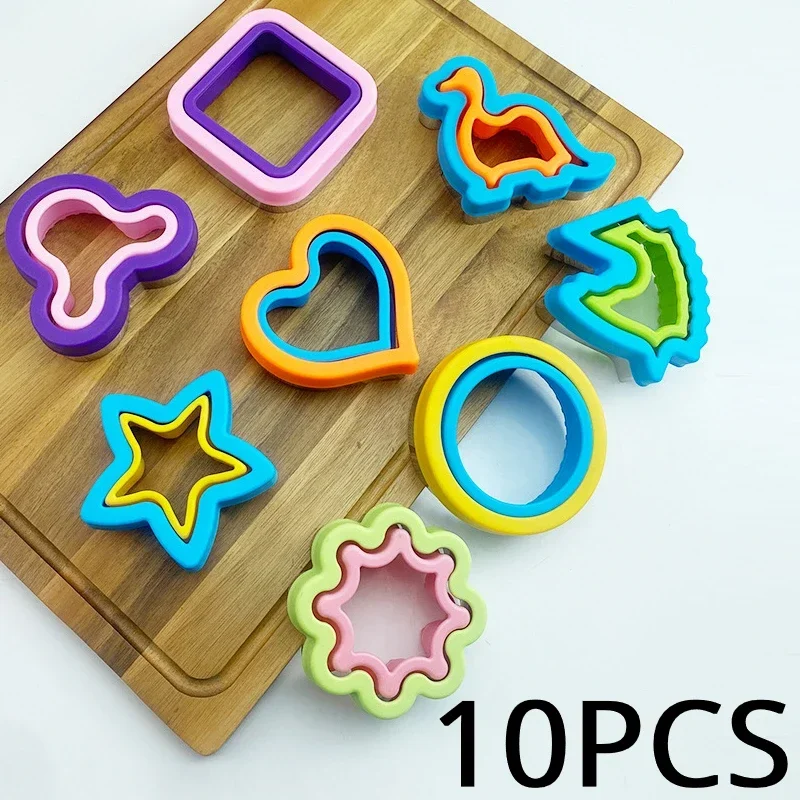 

10PCS Sandwich Cutter Set Kids Animal Dinosaur Stainless Steel Bread Mould Biscuit Mold Kitchen Tools Sealer Cookies Bento Lunch