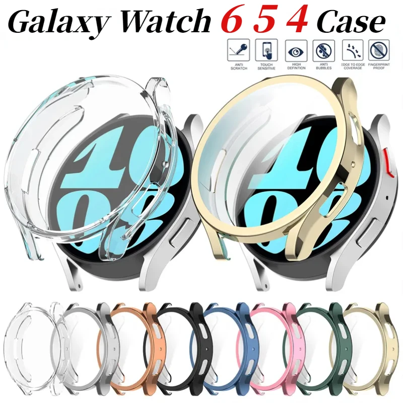 

Soft Silicone Tpu Case For Samsung Galaxy Watch 6 40mm 44mm Screen Protector Case Galaxy Watch 4 5 6 40 44MM Full Coverage Cover