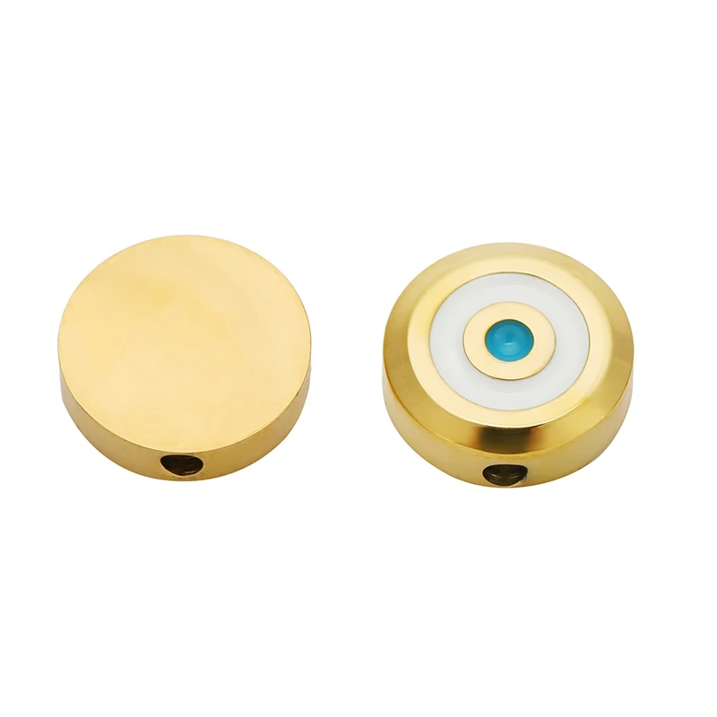 5pcs/lot 11mm Round Enamel Evil Eye Flat Beads for Bracelets Gold Stainless Steel Charm Necklace Pendant DIY Jewelry Making
5pcs/lot 11mm Round Enamel Evil Eye Flat Beads for Bracelets Gold Stainless Steel Charm Necklace Pendant DIY Jewelry Making
