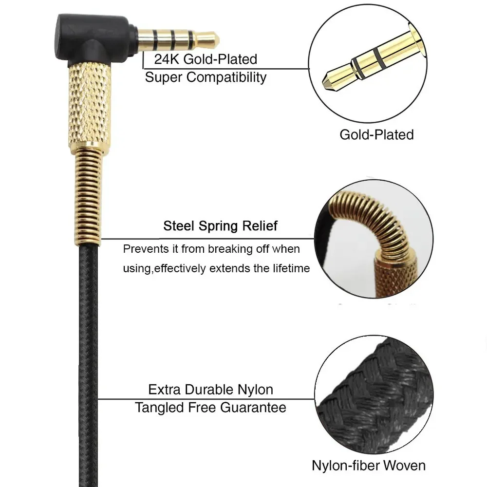 Replacement Braided Cable Cord for Bose QC45 QC35 I II QC25 QuietComfort Ultra 45 35 25 700 NC700 OE2 Soundlink Headphones Replacement Braided Cable Cord for Bose QC45 QC35 I II QC25 QuietComfort Ultra 45 35 25 700 NC700 OE2 Soundlink Headphones