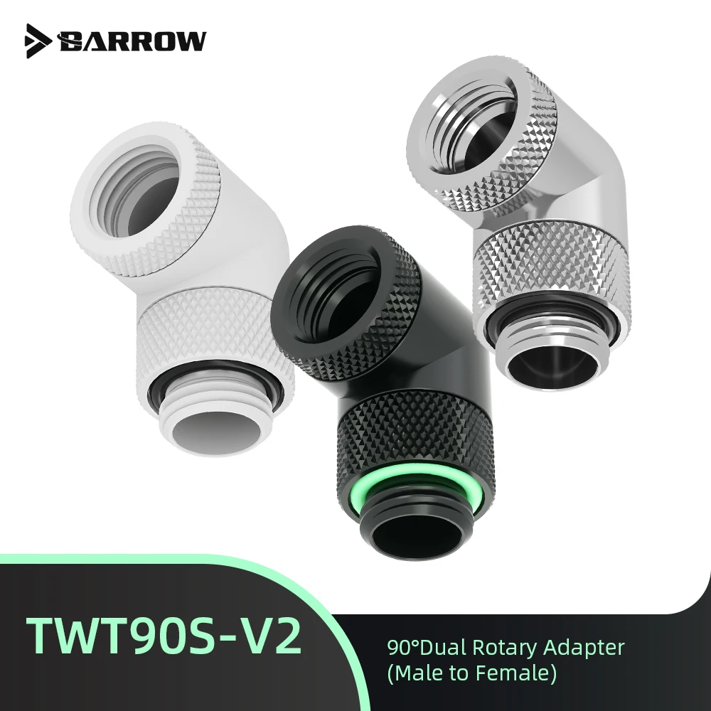 

Barrow 90° Dual Rotary Adapter (Male To Female) TWT90S-V2 G1/4" Rotatable Adapter PC Gaming Water Cooling Building