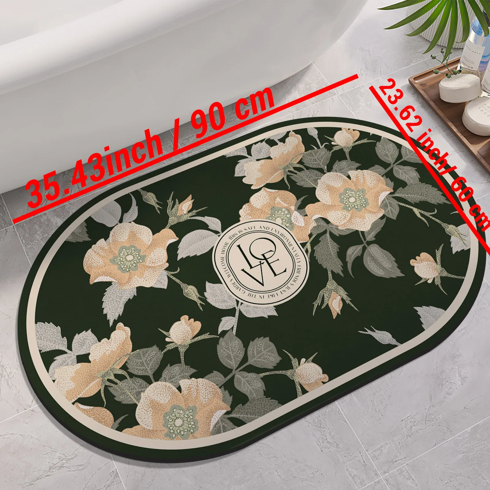 Diatomite Floral Bath Mat Bathroom Absorbent Foot Mats Quick Dry Toilet Rug Shower Carpet For Living Room Doormat Washable Diatomite Floral Bath Mat Bathroom Absorbent Foot Mats Quick Dry Toilet Rug Shower Carpet For Living Room Doormat Washable