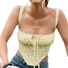 Women Sexy Floral Backless Vest Summer Off Shoulder Low-cut Crop Tops Drawstring Ruched Bustier Corset
Women Sexy Floral Backless Vest Summer Off Shoulder Low-cut Crop Tops Drawstring Ruched Bustier Corset