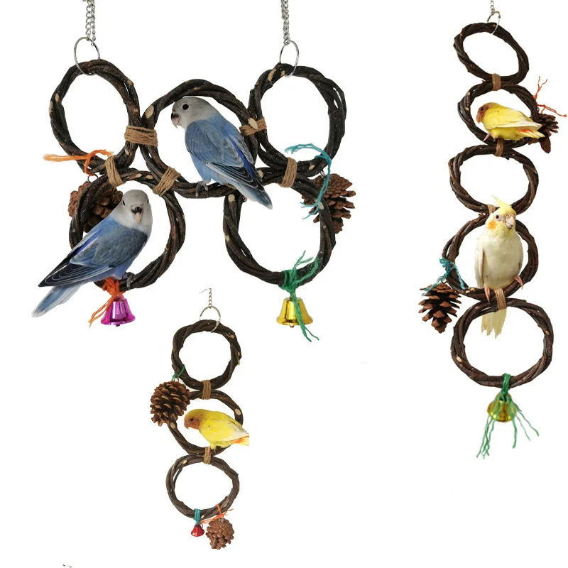 Birds Pets Swing Climbing Toy Hanging Weaving Apple Wood Ring with Pine Cones Parrot Toys for Conures Parakeets Cockati Standing
Birds Pets Swing Climbing Toy Hanging Weaving Apple Wood Ring with Pine Cones Parrot Toys for Conures Parakeets Cockati Standing