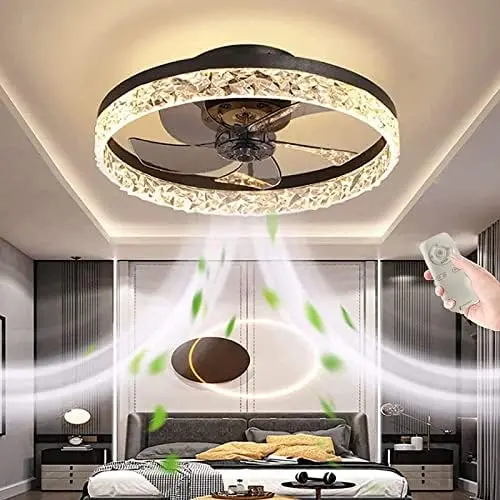 

Ceiling Fan with Lights, Dimmable LED 3 Color 6 Speeds Timing Reversible Blades with Remote Control, Household Fan Chandelier, i