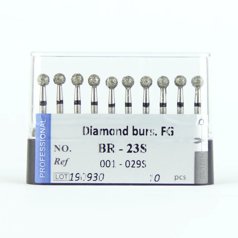 

10pcs Dental Burs Diamond FG for Drill 001-029S Round Type Burs BR-23S Black Rings Super Coarse Dental Tools Dentistry Equiment