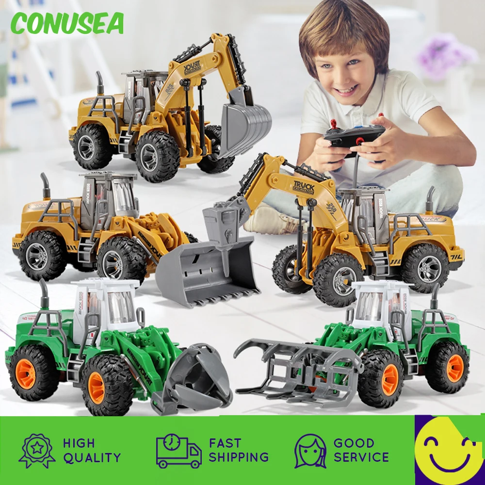 

1/30 Rc Excavator Truck Rc Car 2.4G Radio Controlled 4 Ch Tractor Model Enginering Vehicle Toy Construction Cars Toys for Boys