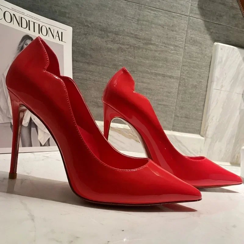 

Туфли женские на высоком каблуке, роскошная модная блестящая красная обувь с кристаллами, классические дизайнерские, в стиле ретро, 1073HJ