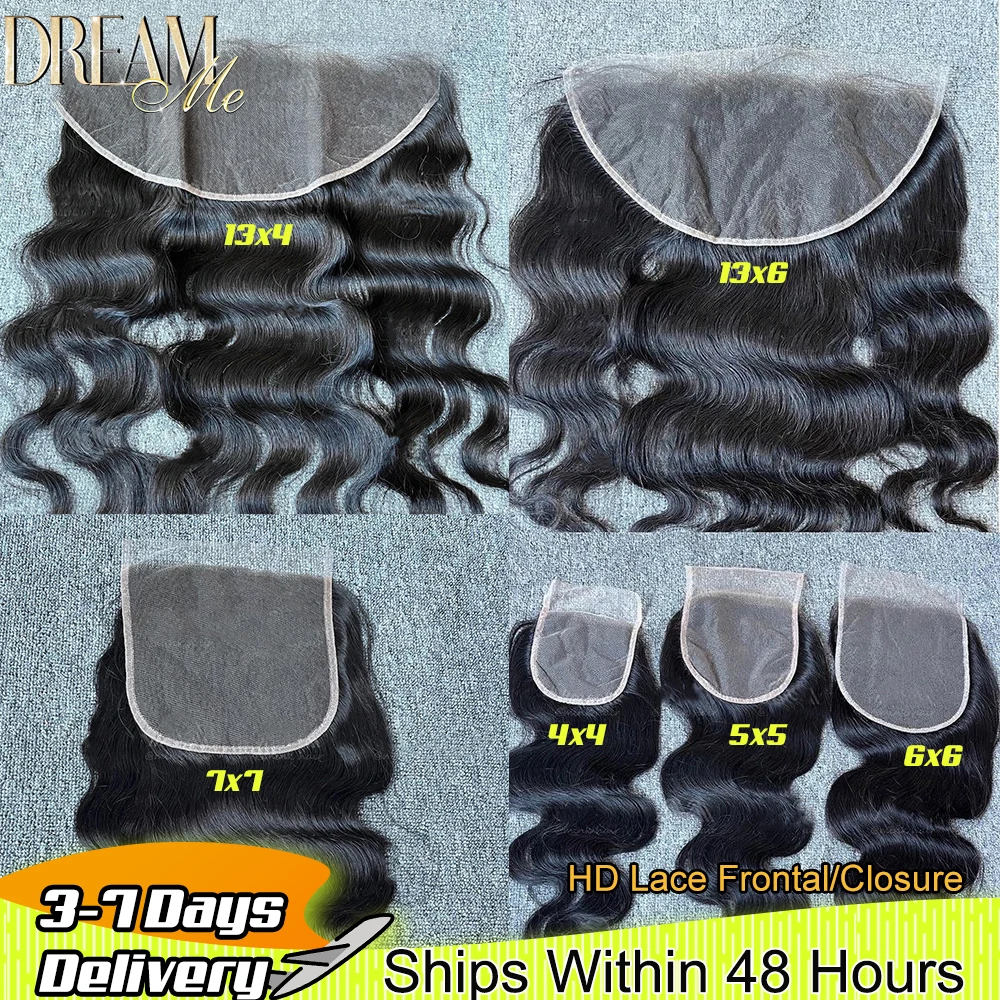 

5x5 6x6 HD lace Closure Only Invisible HD Transparent Lace Melt Skins Body Wave 13x4 13x6 HD Lace Frontal Human Hair Remy Hair