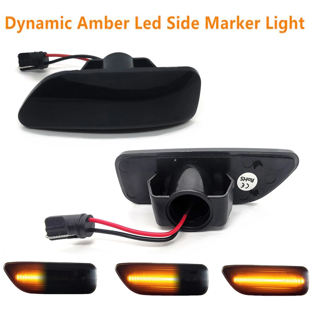 

2Pcs Dynamic Amber LED Side Marker Blinker Turn Signal Light For Volvo XC90 S80 XC70 V70 S60 2001-2009 30722641 3072264