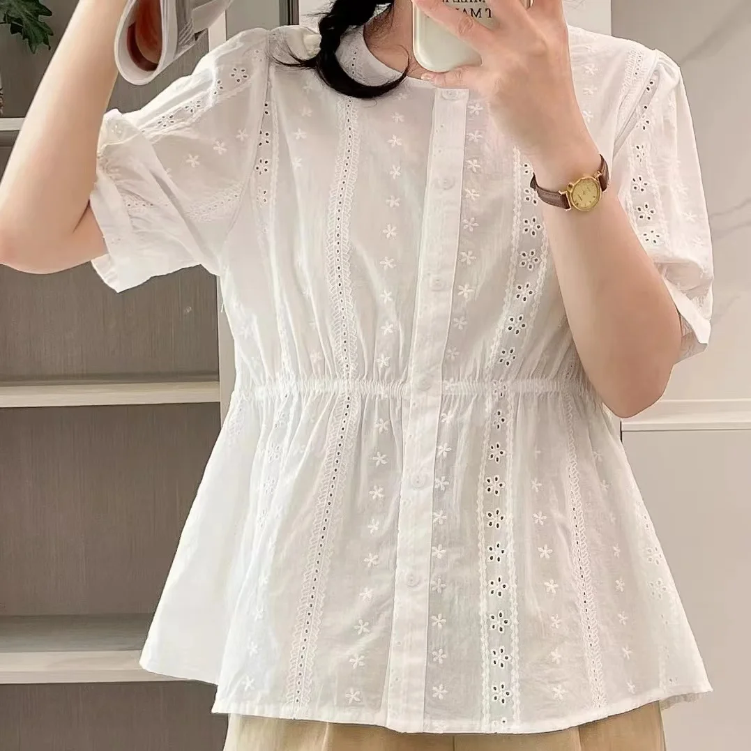 100% Cotton Floral Embroidery White Lace Shirt For Women Pullover y2k Japan Vintage Ethnic Short Sleeve Autumn Blusas Boho Top
100% Cotton Floral Embroidery White Lace Shirt For Women Pullover y2k Japan Vintage Ethnic Short Sleeve Autumn Blusas Boho Top