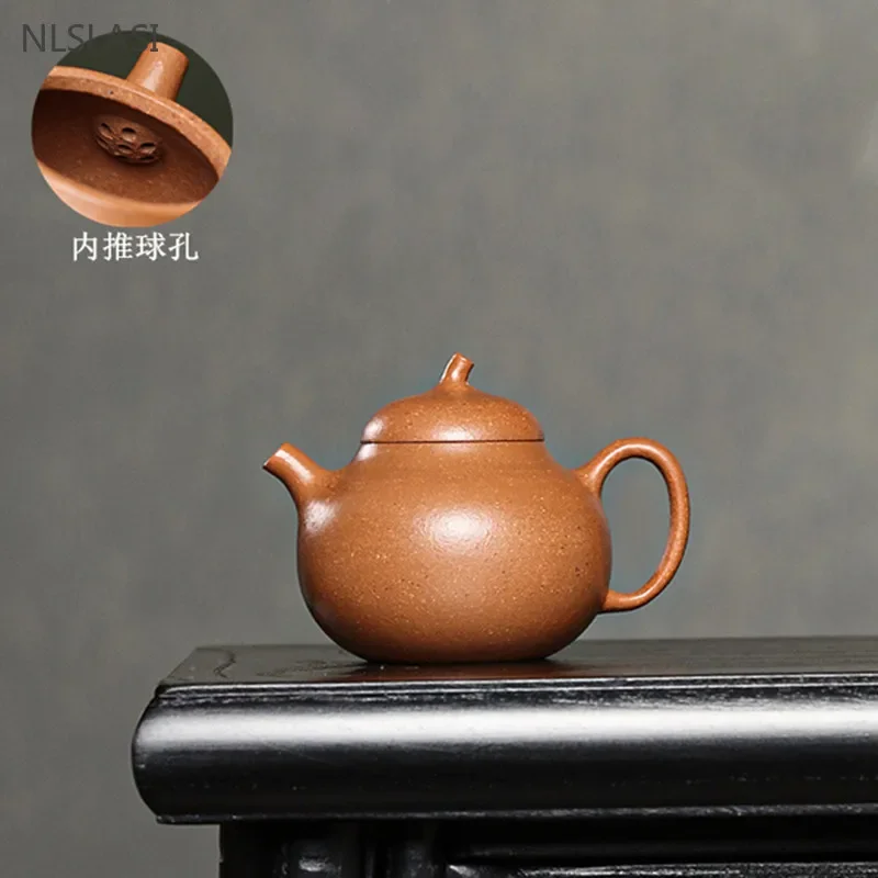 

160ml Classic Yixing Purple Clay Teapot Handmade Ball Hole Filter Tea Pot Raw Ore Section Mud Kettle Home Beauty Tea Infuser