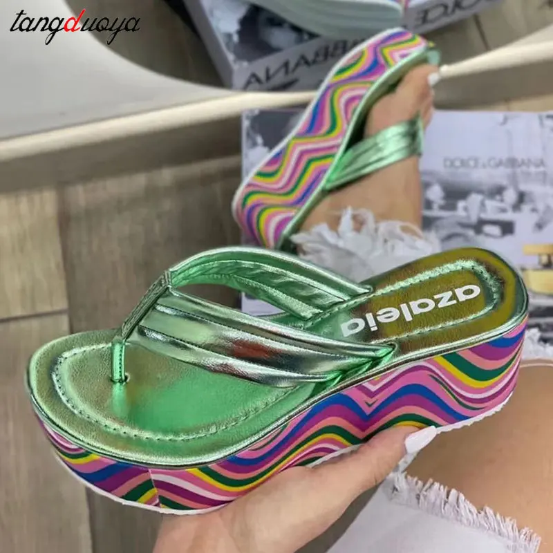 

Summer Women Slippers EVA Soft Sides Shoes Garden Shoes Wedges Sweet Sandals Antiskid Female Platform Flip Flops For Stenio