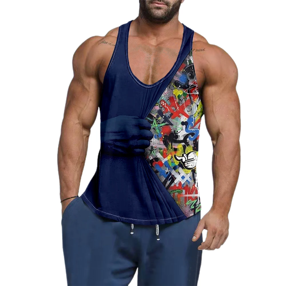 Fashion Men Gym Tank Tops Sports Muscle Fitness Loose Vest Casual Workout Sleeveless T-Shirt Printed Striped Tank Male Shirts
Fashion Men Gym Tank Tops Sports Muscle Fitness Loose Vest Casual Workout Sleeveless T-Shirt Printed Striped Tank Male Shirts