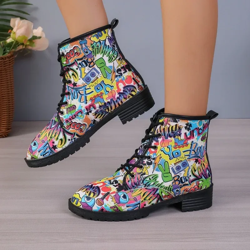 2023 Trend Shoes Female Lace Up Ankle Women's Boots Leisure Modern Boots Women Print Round Toe Square Heel Shoes Women Zapatos
2023 Trend Shoes Female Lace Up Ankle Women's Boots Leisure Modern Boots Women Print Round Toe Square Heel Shoes Women Zapatos