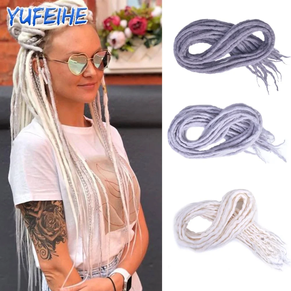 

Hippie Styles Double Ended Dreadlocks Hair Extensions Synthetic Soft Wool Ombre Dreadlocks Reggae Hair Hip Hop Style For Women