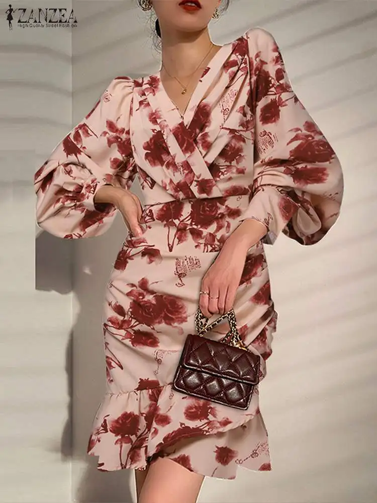 ZANZEA Women Wrap Hip Mini Dress Floral Print Elegant Puff Long Sleeve Ruffled Vestido Bohemian V Neck Party Robe Casual Dresses
ZANZEA Women Wrap Hip Mini Dress Floral Print Elegant Puff Long Sleeve Ruffled Vestido Bohemian V Neck Party Robe Casual Dresses