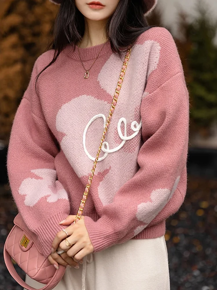 Floral Print Sweater Women Autumn Winter Knitted Pullover Female Korean Fashion Sweet Thick Jumper Ladies Elegant Loose Sweaters
Floral Print Sweater Women Autumn Winter Knitted Pullover Female Korean Fashion Sweet Thick Jumper Ladies Elegant Loose Sweaters