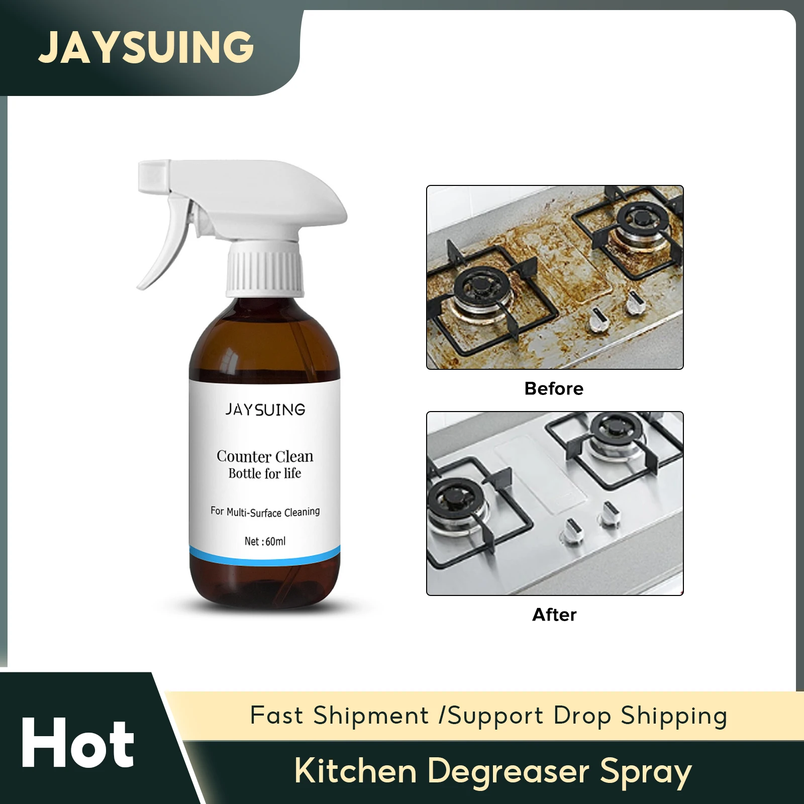

Kitchen Degreaser Spray Heavy Oil Stain Cleaner Removes Grease Grime Agent Range Hood Cleaning Liquid All Purpose Bubble Cleaner